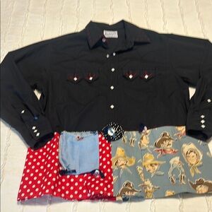 Vintage Western Cowboy Patchwork Shirt